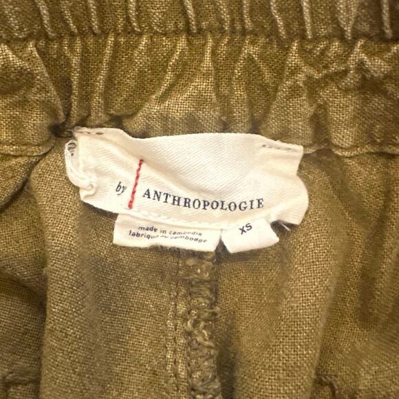 Women’s Anthropologie Rhys Linen Blend Lightweight Tan Yellow Jogger Size XS - Picture 3 of 5